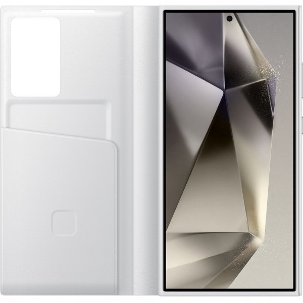 Samsung Original Galaxy S24 Ultra Cover Smart View Wallet Case Hvid