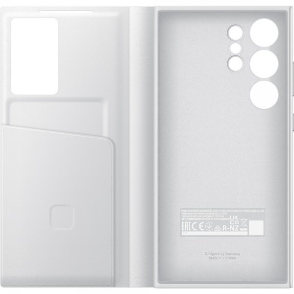 Samsung Original Galaxy S24 Ultra Cover Smart View Wallet Case Hvid