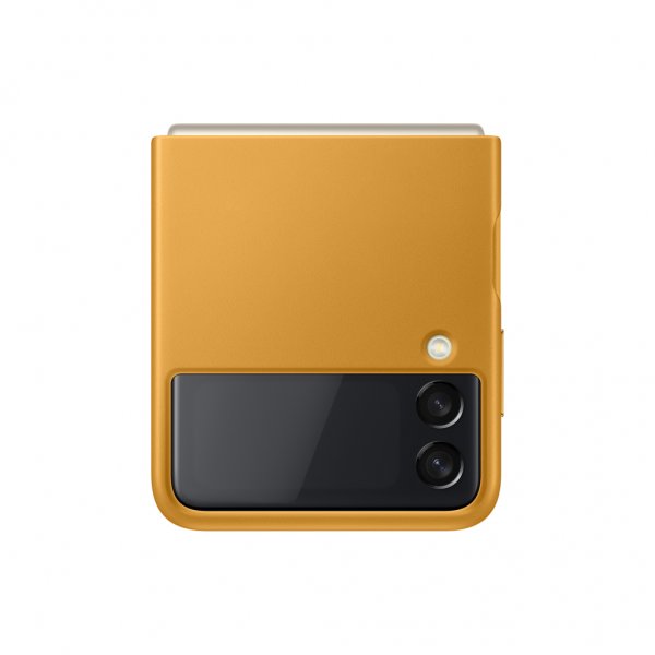 Samsung Original Galaxy Z Flip 3 Cover Læder Mustard