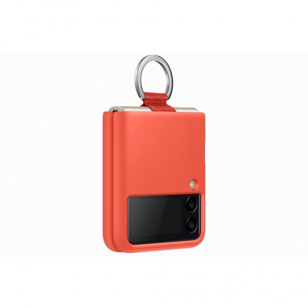 Samsung Original Galaxy Z Flip 3 Cover Silikone Cover med Ring Coral