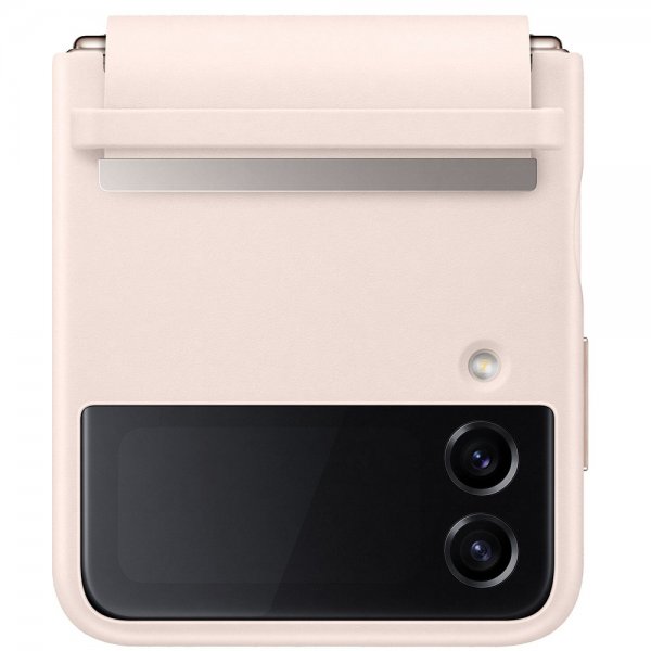 Samsung Original Galaxy Z Flip 4 Cover Flap Leather Cover Peach