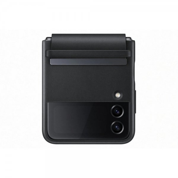 Samsung Original Galaxy Z Flip 4 Cover Flap Lædercover Sort