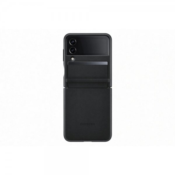 Samsung Original Galaxy Z Flip 4 Cover Flap Lædercover Sort