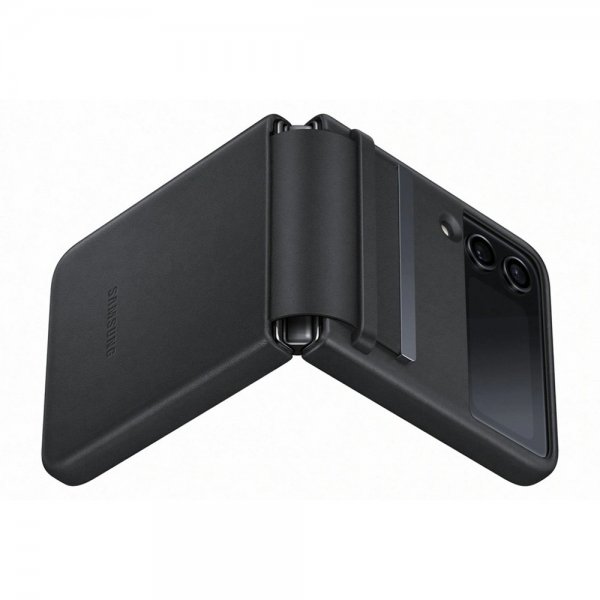 Samsung Original Galaxy Z Flip 4 Cover Flap Lædercover Sort