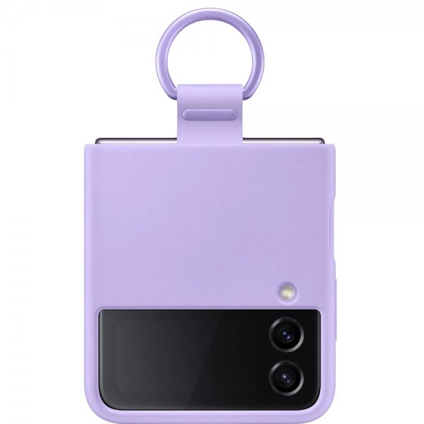 Samsung Original Galaxy Z Flip 4 Cover Silicone Cover with Ring Bora Purple