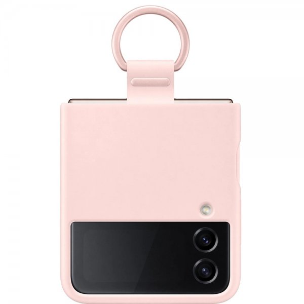 Samsung Original Galaxy Z Flip 4 Cover Silikone Cover med Ring Rosa