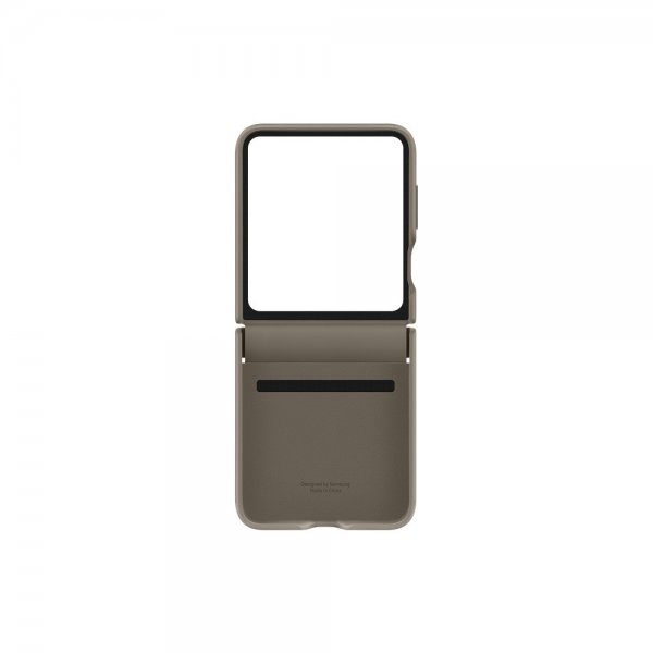 Samsung Original Galaxy Z Flip 5 Cover Flap Eco-Leather Case Etoupe
