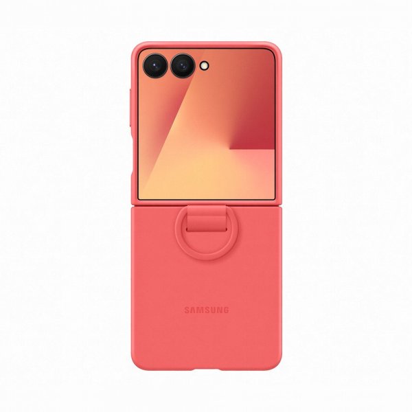 Samsung Original Galaxy Z Flip 7 Cover Ring Case Silikone Rød