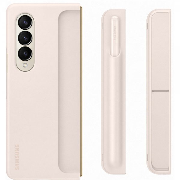 Samsung Original Galaxy Z Fold 4 Standing Cover med Pen Sand