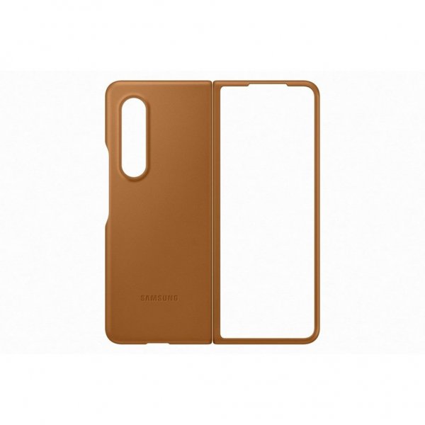 Samsung Original Galaxy Z Fold3 Cover Læder Cover Camel
