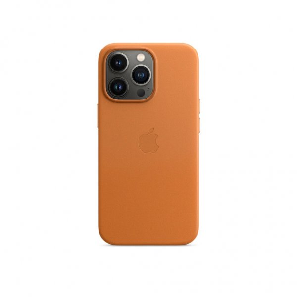 Apple Original iPhone 13 Pro Skal Leather Case MagSafe Gyldenbrun