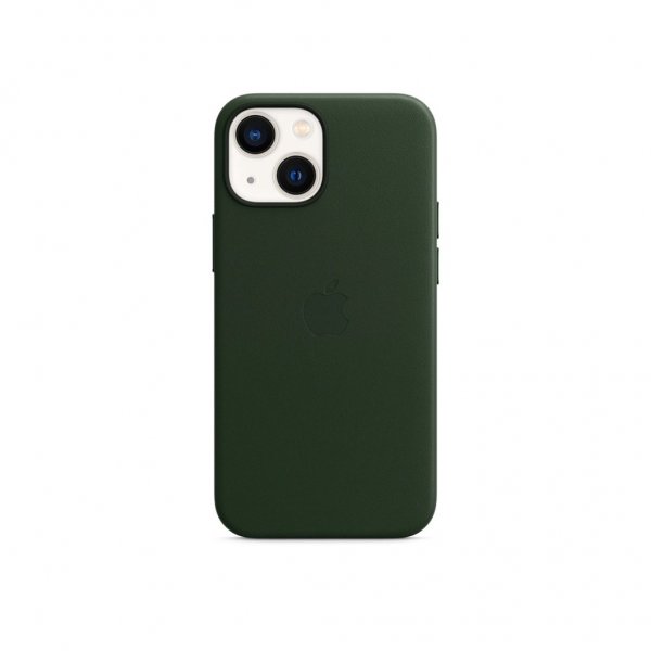 Apple Original iPhone 13 Cover Leather Case MagSafe Sequoiagrön