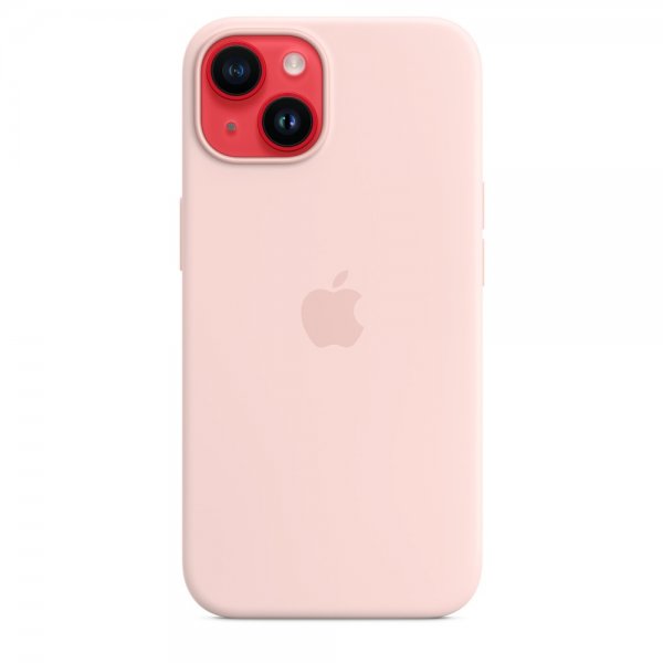 Apple Original iPhone 14 Plus Cover Silikoneetui MagSafe Kridtrose