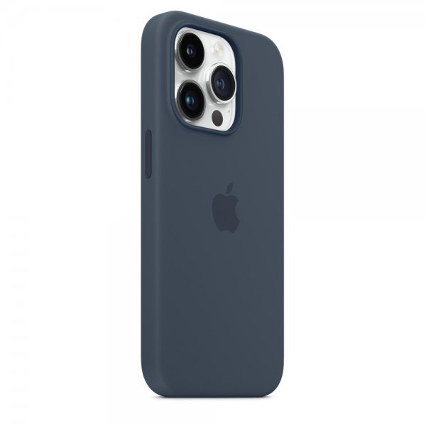 Apple Original iPhone 14 Pro Max Cover Silicone Case MagSafe Storm Blue