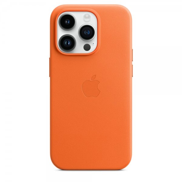 Apple Original iPhone 14 Pro Cover Læderetuier MagSafe Orange