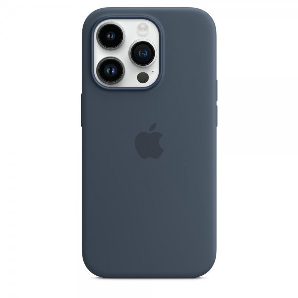 Apple Original iPhone 14 Pro Cover Silikonecover MagSafe Stormblå
