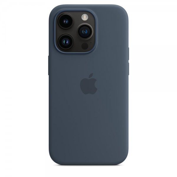 Apple Original iPhone 14 Pro Cover Silikonecover MagSafe Stormblå