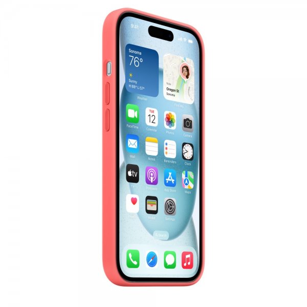 Apple Original iPhone 15 Cover Silikone MagSafe Guava