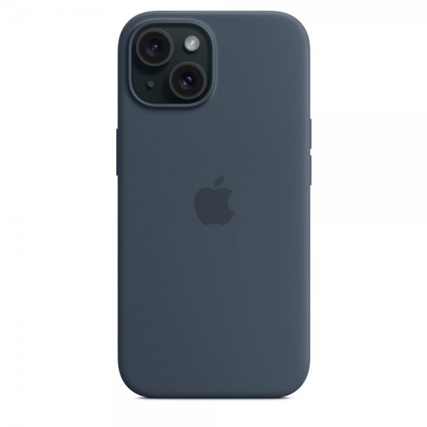 Apple Original iPhone 15 Cover Silikone MagSafe Stormblå