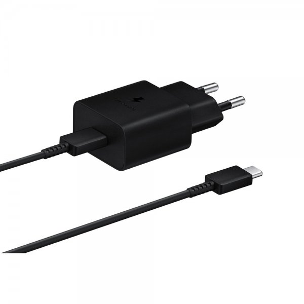 Samsung Original Oplader med USB-C Kabel 15W PD Strømadapter Sort