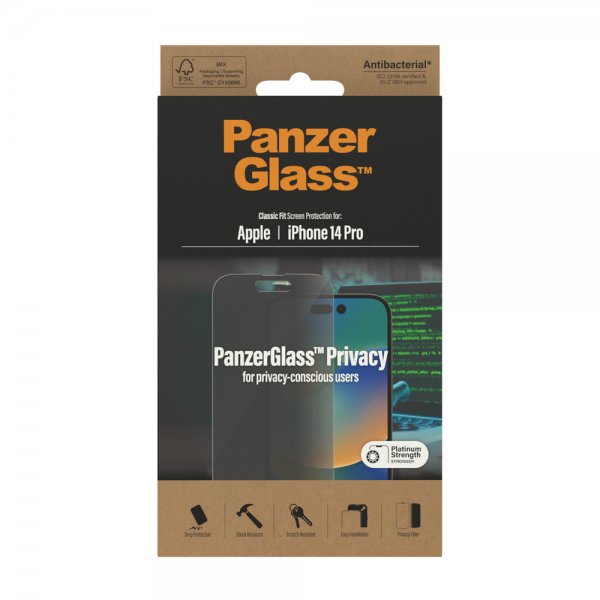 PanzerGlass iPhone 14 Pro Skærmbeskyttelse Classic Fit Privacy