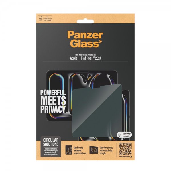 PanzerGlass iPad Pro 11 (M4/M5) Skærmbeskytter Ultra-Wide Fit Privacy