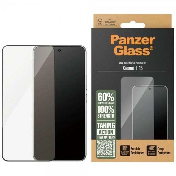 PanzerGlass Xiaomi 15 Skærmbeskyttelse Ultra-Wide Fit