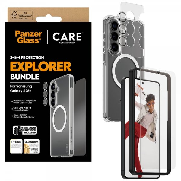 PanzerGlass Samsung Galaxy S26 Plus 3-i-1 Beskyttelsespakke