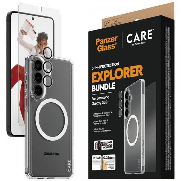 PanzerGlass Samsung Galaxy S26 Plus 3-i-1 Beskyttelsespakke