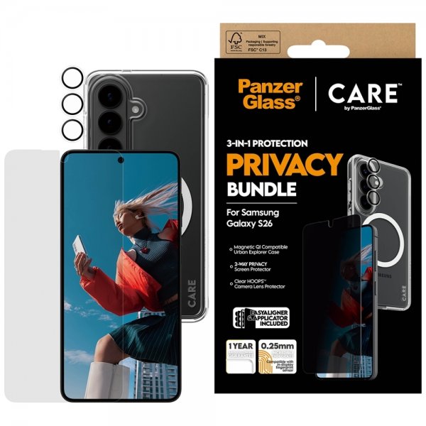 PanzerGlass Samsung Galaxy S26 3-i-1 Beskyttelse fortrolighedspakke