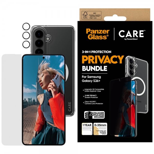 PanzerGlass Samsung Galaxy S26 Plus 3-i-1 Protection Privacy Bundle
