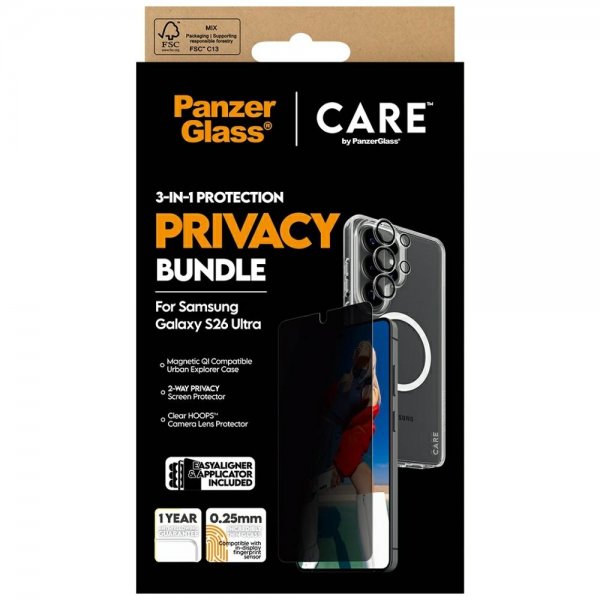 PanzerGlass Samsung Galaxy S26 Ultra 3-i-1 Protection Privacy Bundle