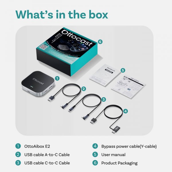 Ottocast Aibox E2 Apple CarPlay/Android Auto AI Boks