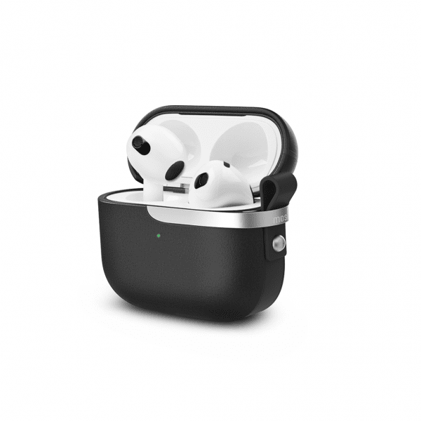 Moshi Pebbo Luxe AirPods 3 Cover PU-læder Sort