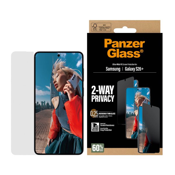 PanzerGlass Samsung Galaxy S26 Plus Skærmbeskyttelse Ultra-Wide Fit Privacy EasyAligner
