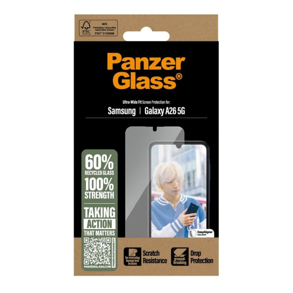 PanzerGlass Samsung Galaxy A26 Skærmbeskyttelse Ultra-Wide Fit EasyAligner