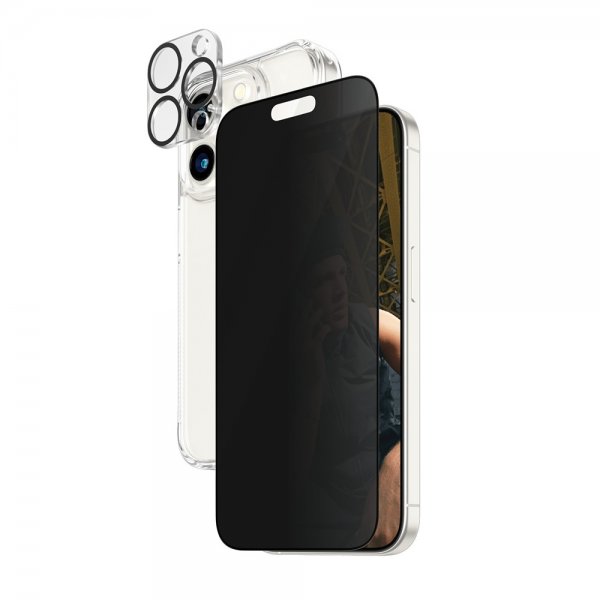 PanzerGlass iPhone 15 Pro 3-i-1 Bundlesæt Privacy