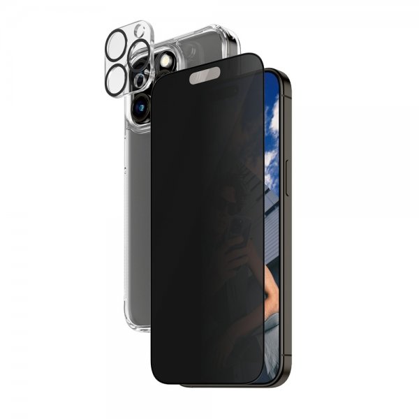 PanzerGlass iPhone 15 Pro Max 3-i-1 Bundle Sæt Privacy