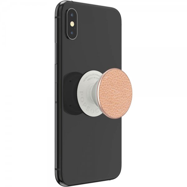 Popsockets PopGrip Premium Pebbled Vegansk Læder Rosaguld