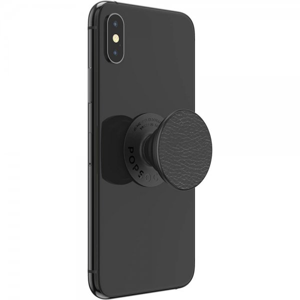 Popsockets PopGrip Premium Pebbled Vegansk Læder Sort