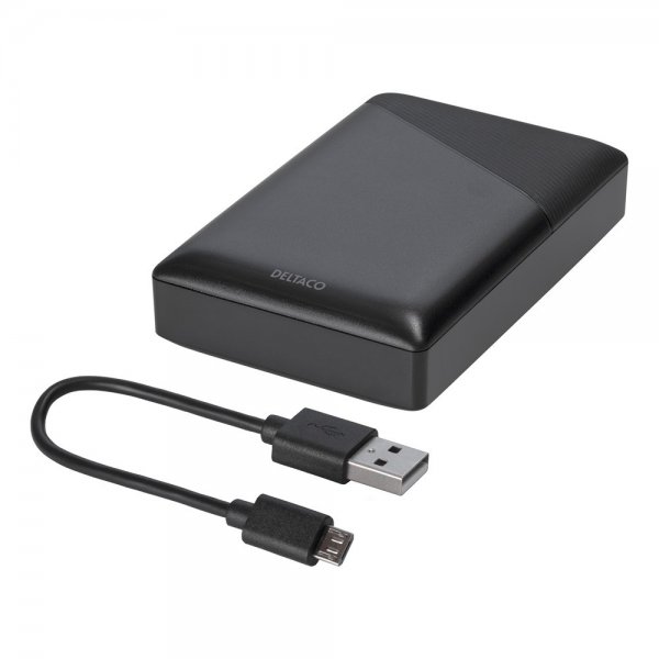 Deltaco Powerbank 10 000 mAh Fast Charge 18W Sort
