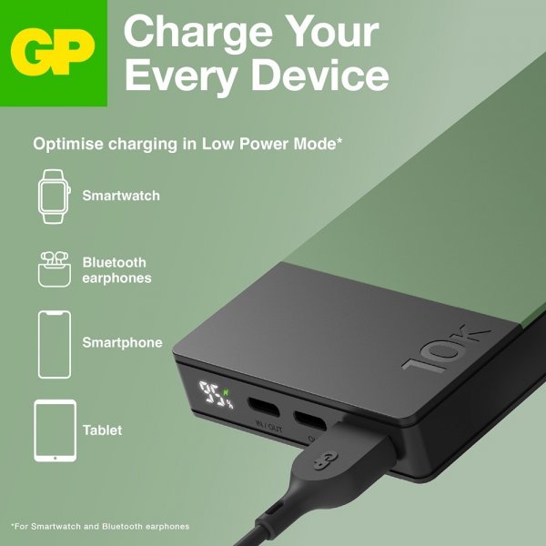 GP Powerbank M2+ 10.000 mAh Grøn