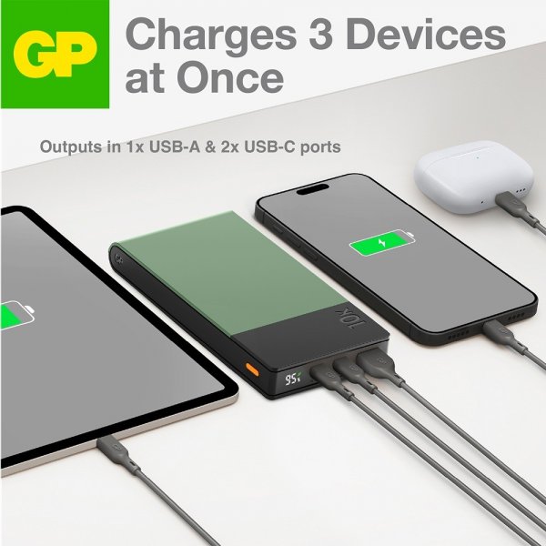 GP Powerbank M2+ 10.000 mAh Grøn
