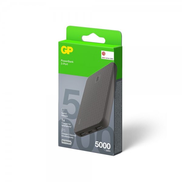 GP Powerbank Plus 5000 mAh Sort