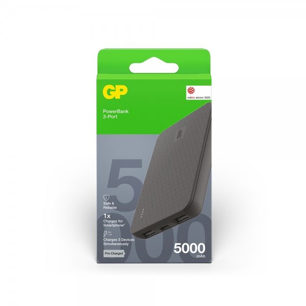 GP Powerbank Plus 5000 mAh Sort
