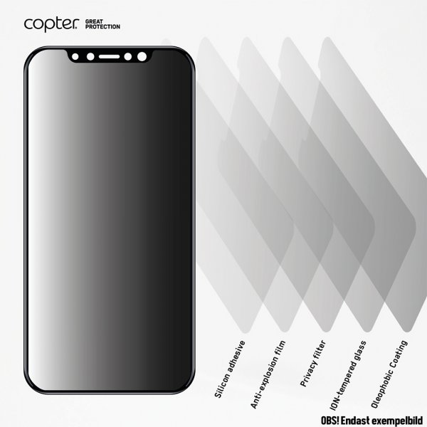 Copter iPhone 6/6S/7/8/SE Skærmbeskyttelse Exoglass Curved Privacy