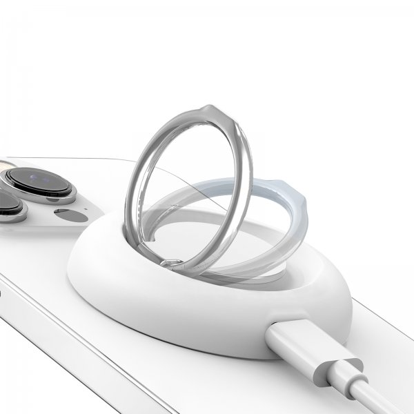 Puro Trådløs Oplader Mag Loop Pro Ring Stand MagSafe Hvid