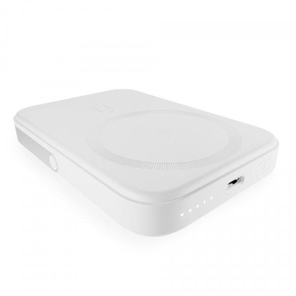 Puro Powerbank Stand Power Mag 5000 mAh Hvid