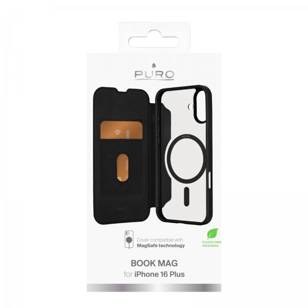 Puro iPhone 16 Plus Cover Book Mag 2 Sort