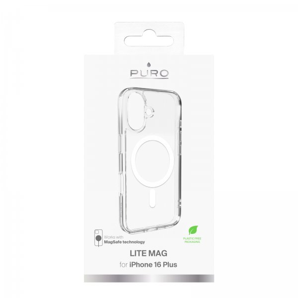 Puro iPhone 16 Plus Cover Lite Mag Gennemsigtig